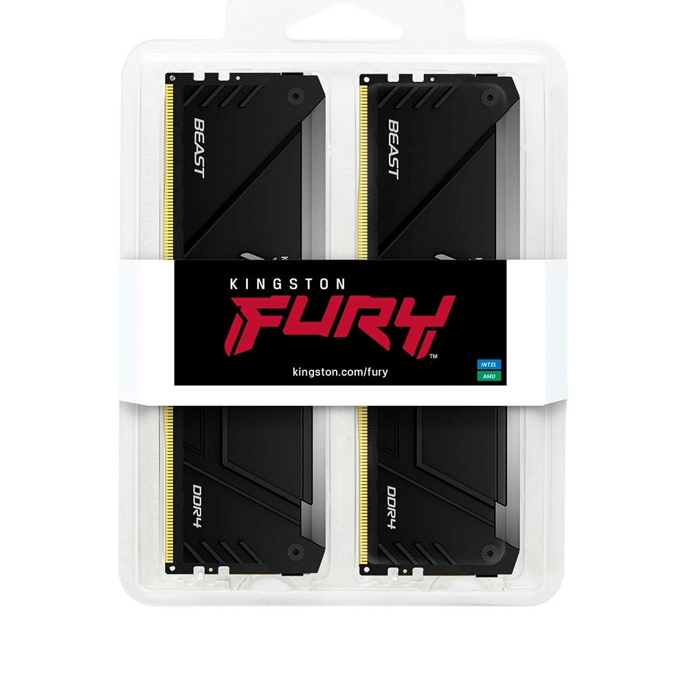 Ram PC Kingston Fury Beast RGB 32GB 3733MHz DDR4 (2x16GB) KF437C19BB12AK2/32