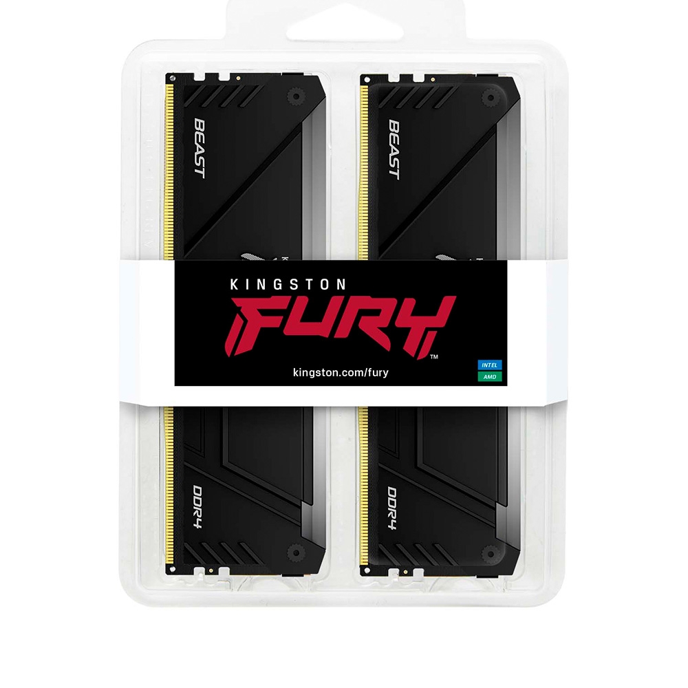 Ram PC Kingston Fury Beast RGB 16GB 3200MHz DDR4 (2x8GB) KF432C16BB2AK2/16