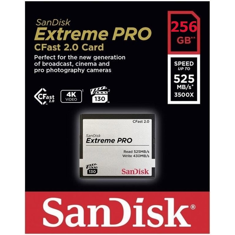 Thẻ nhớ Cfast 2.0 SanDisk Extreme PRO 3500x 256GB SDCFSP-256G-G46D