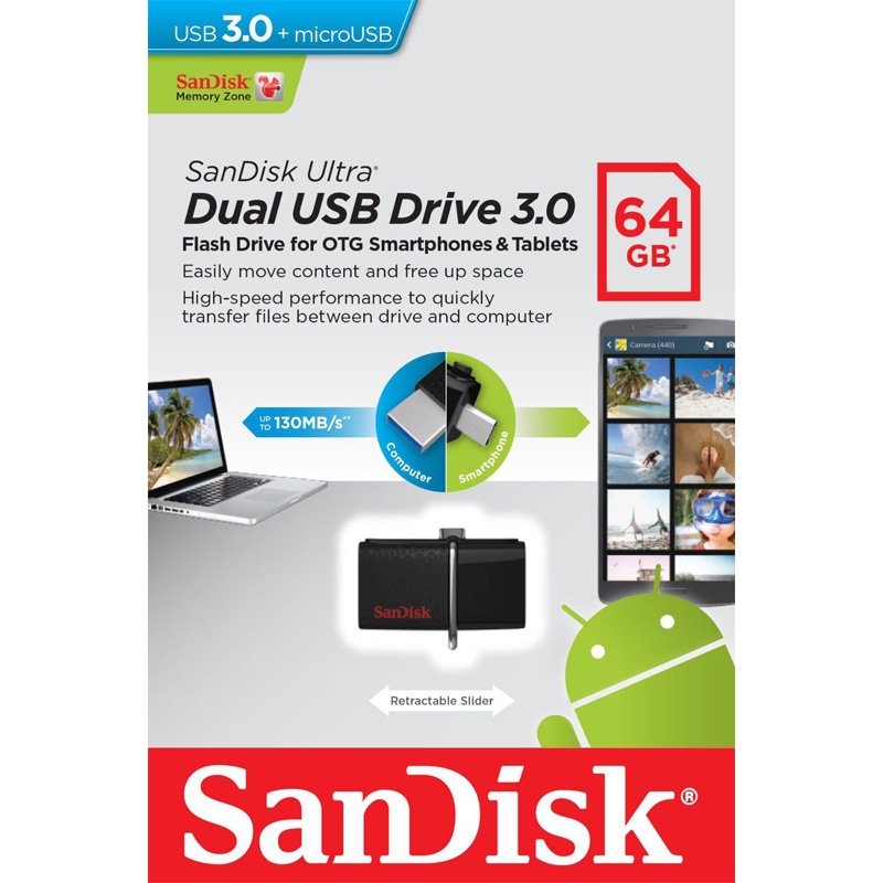 USB 3.0 SanDisk Ultra Dual 64GB 150MB/s