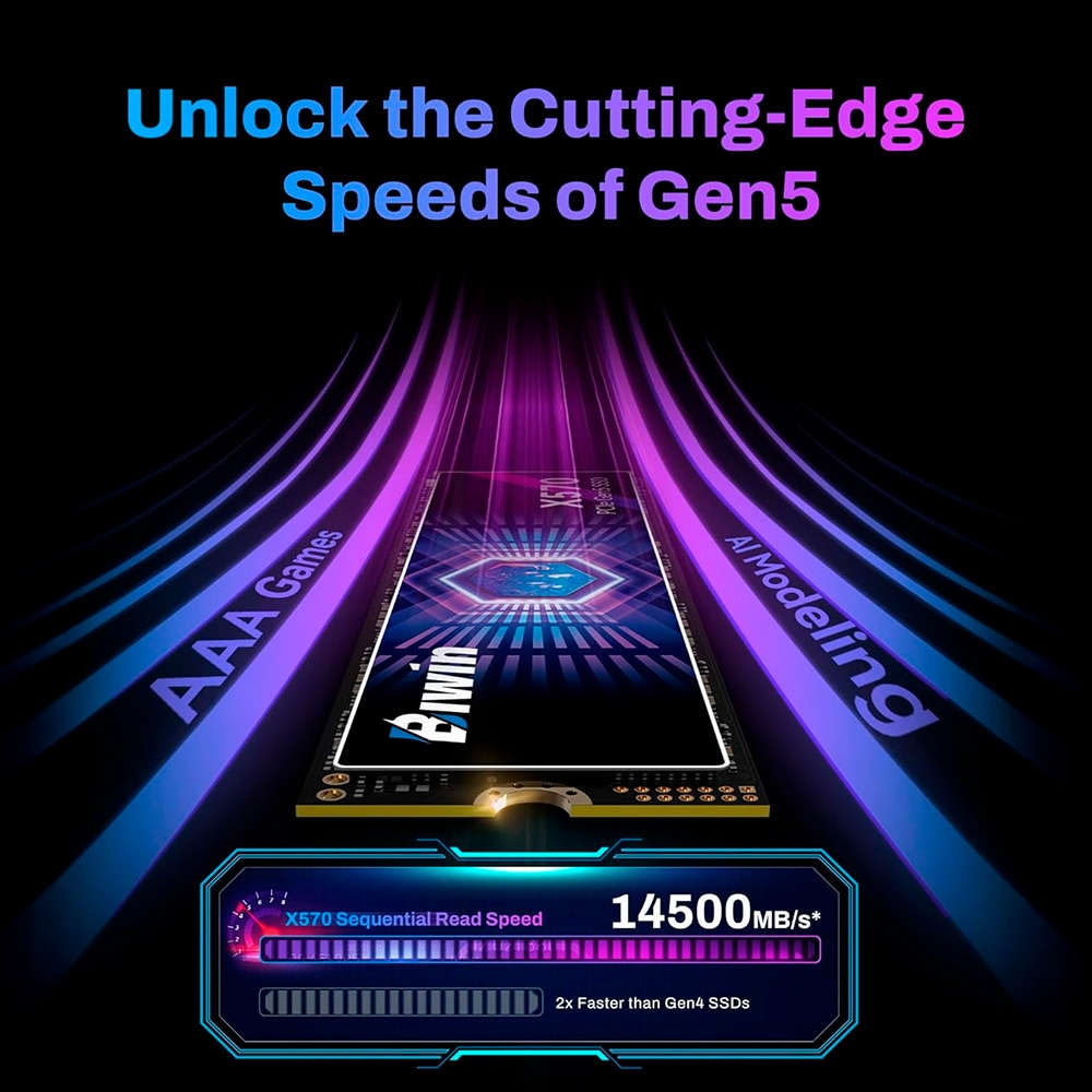 SSD Biwin Black Opal X570 1TB PCIe Gen5 x4 NVMe M.2 BX570NN01TB-RGX