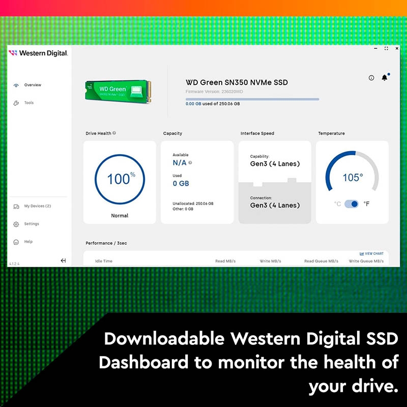 SSD Western Digital Green SN350 500GB PCIe Gen3 x4 NVMe M.2 WDS500G2G0C