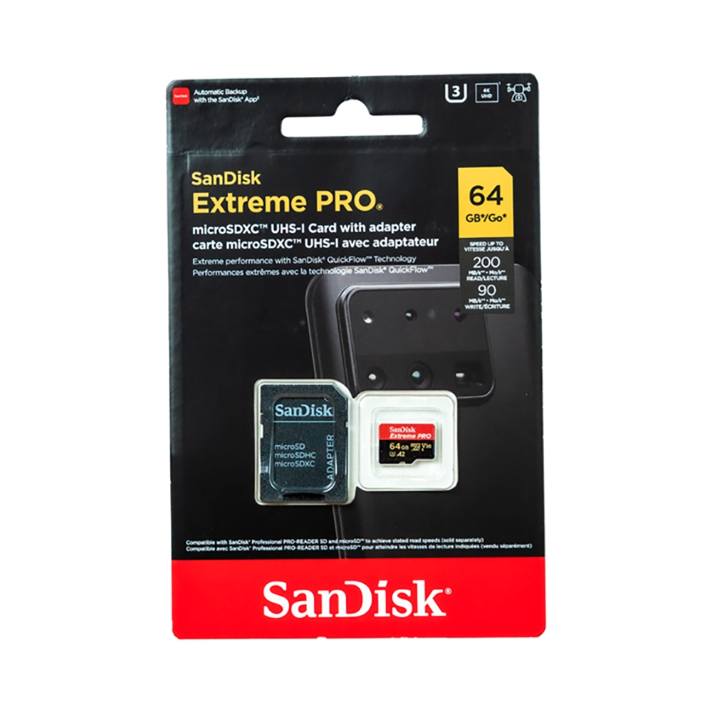 Thẻ Nhớ MicroSDXC SanDisk Extreme Pro V30 A2 64GB 200MB/s SDSQXCU-064G-GN6MA