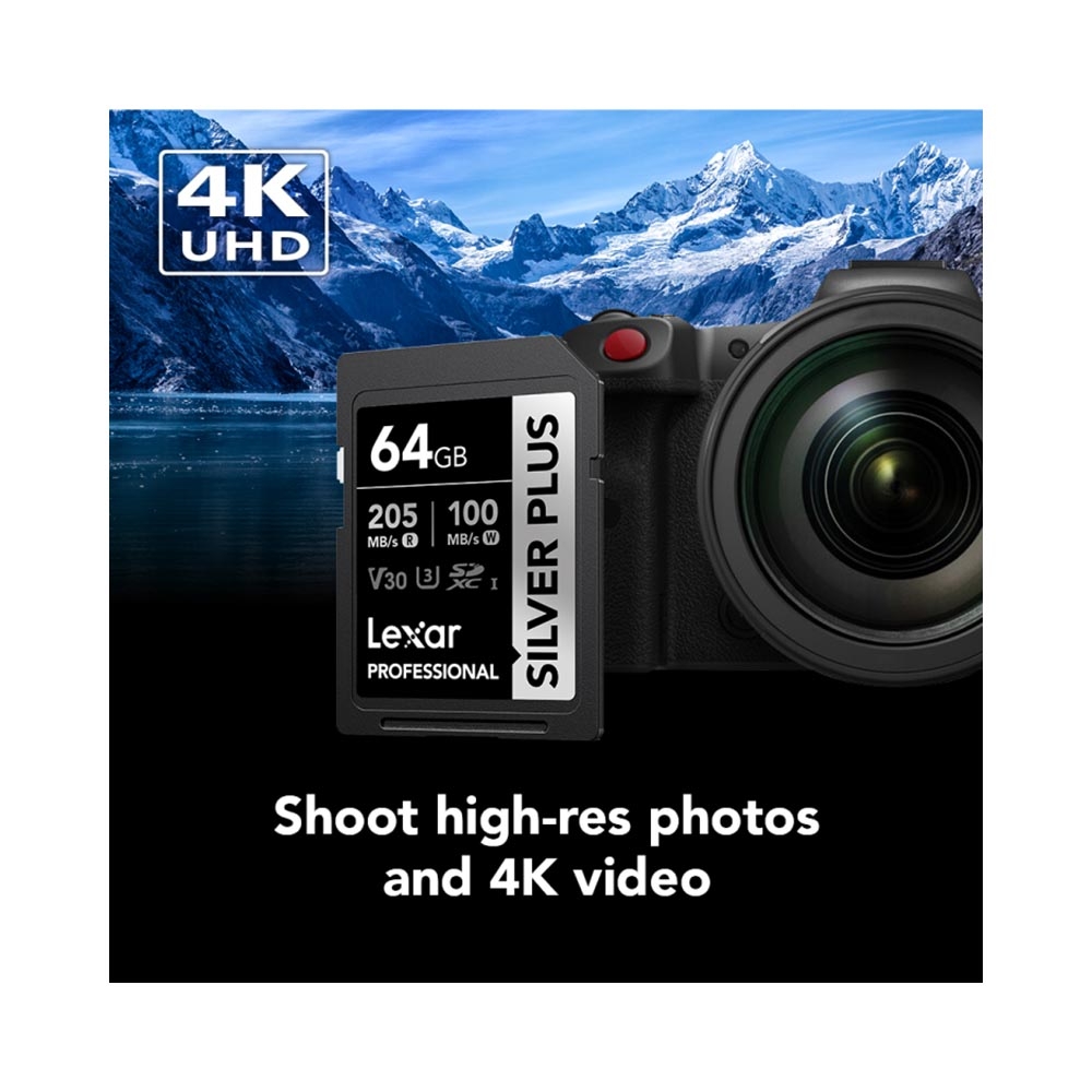 Thẻ nhớ SDXC Lexar Professional Silver Plus UHS-I U3 64GB 205MB/s LSDSIPL064G-BNNNG