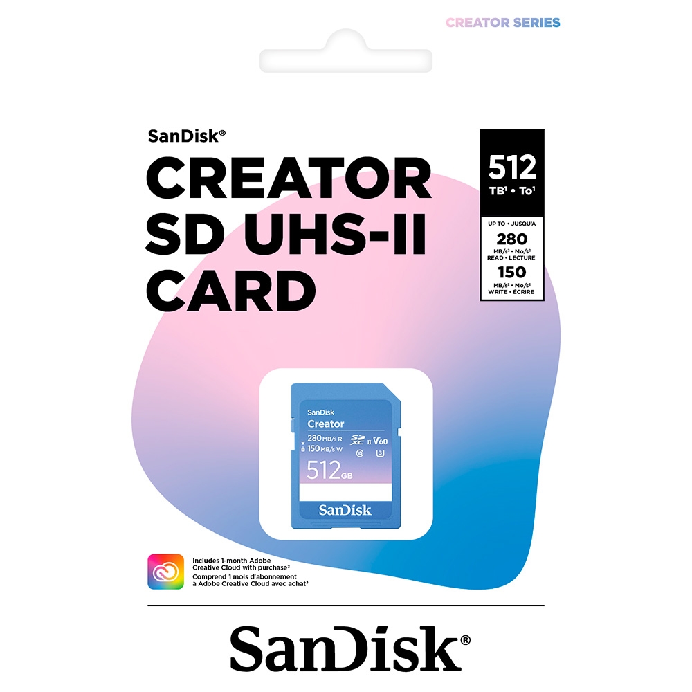 Thẻ nhớ SDXC SanDisk Creator UHS-II V60 512GB 280MB/s SDSDXEP-512G-GNCIS