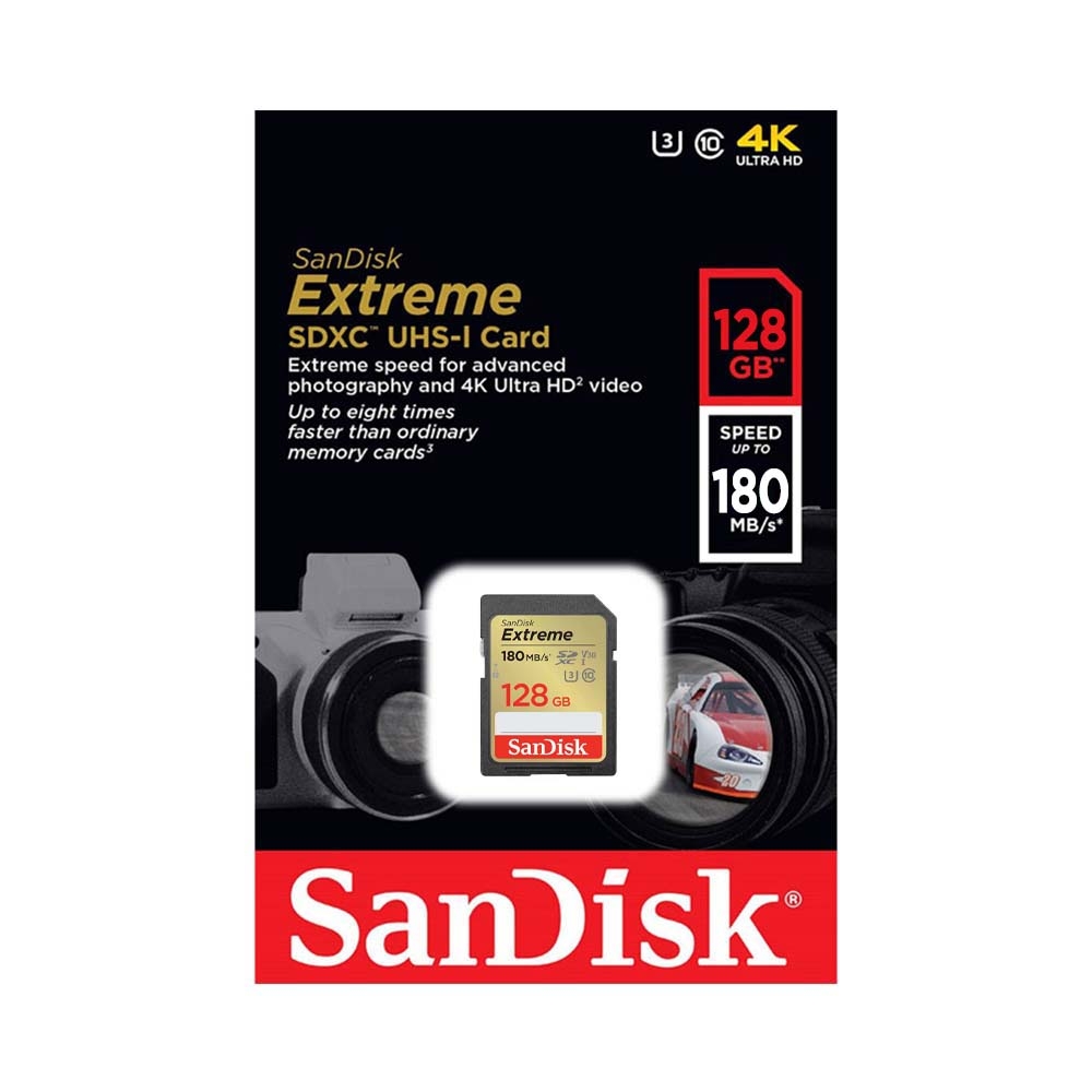 Thẻ nhớ SDXC SanDisk Extreme U3 V30 128GB 180MB/s SDSDXVA-128G-GNCIN