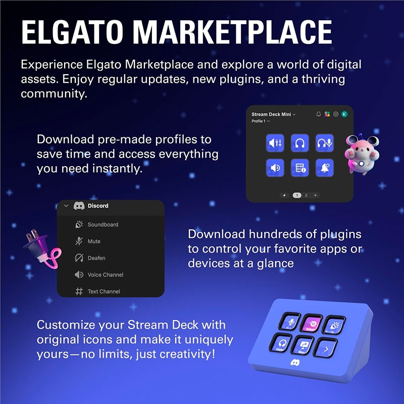 Thiết bị Stream Elgato StreamDeck Mini Discord Edition 6 Phím Lập Trình 10GAI9931