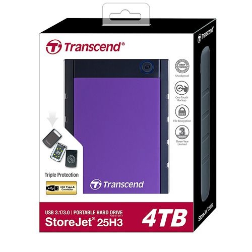 Ổ cứng di động Transcend StoreJet 25H3 2.5 4TB TS4TSJ25H3P