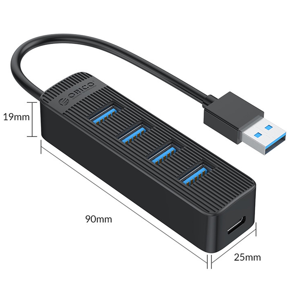 Bộ chia USB 4 cổng USB 3.0 Orico TWU3-4A-BK