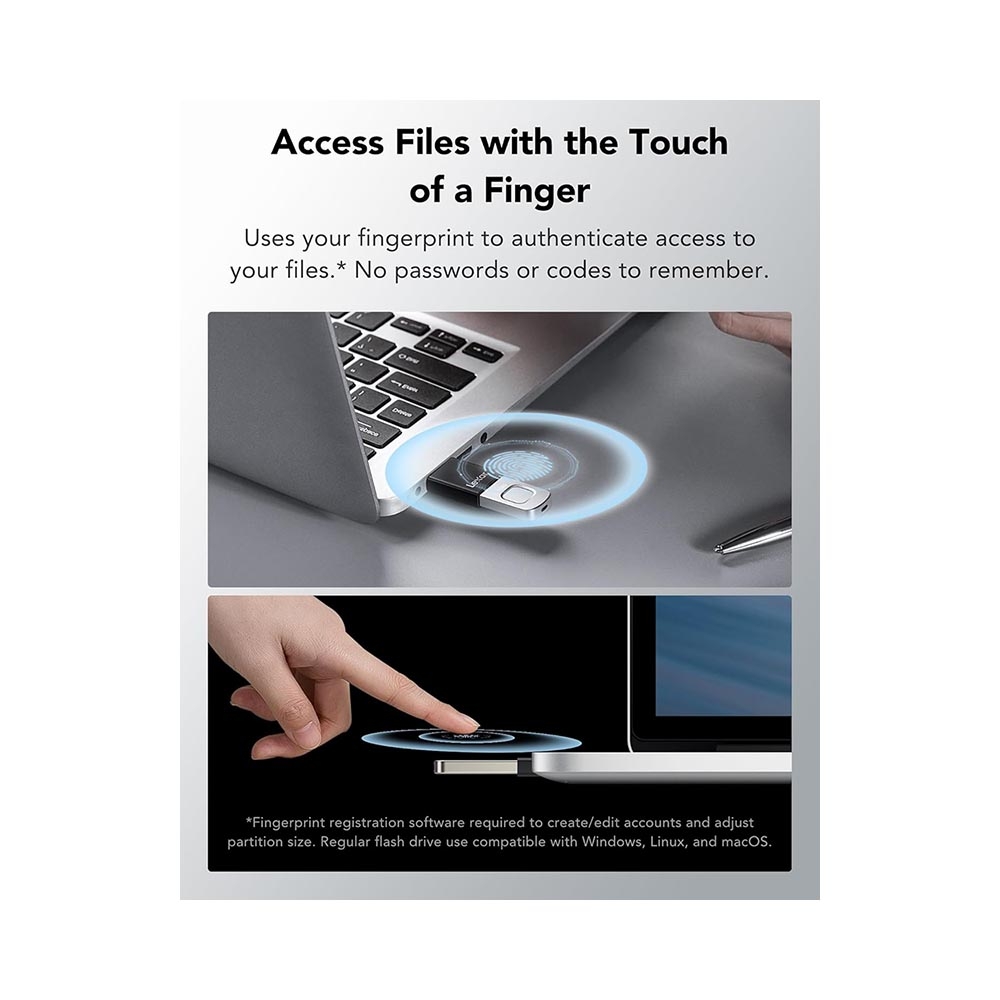 USB 3.2 Lexar JumpDrive Fingerprint F35 Pro 128GB 400MB/s LJDF35P128G-RNBNG