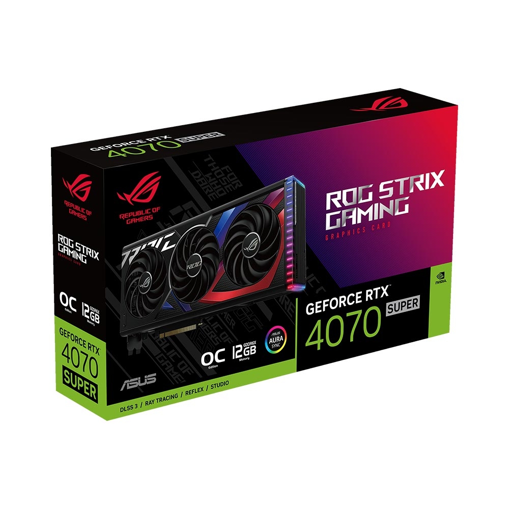 VGA Asus ROG Strix GeForce RTX 4070 Super OC Edition 12GB GDDR6X ROG-STRIX-RTX4070S-O12G-GAMING