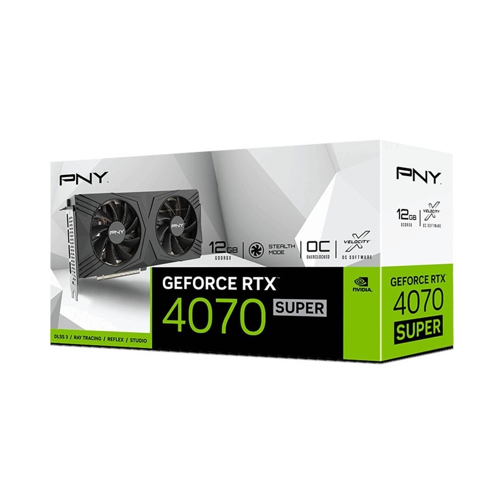 VGA PNY GeForce RTX 4070 SUPER 12GB VERTO Overclocked Dual Fan DLSS 3 VCG4070S12DFXPB1-O