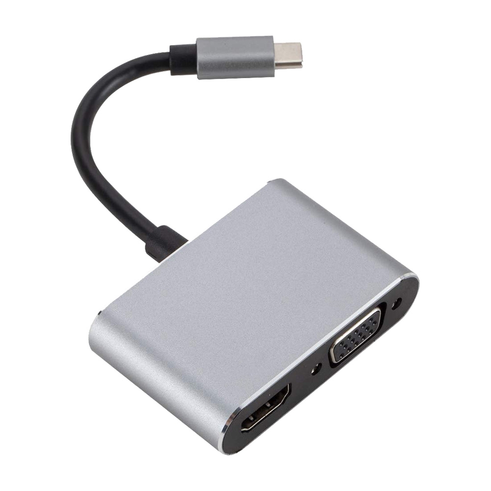 Bộ chia/HUB USB Rapoo Type-C sang HDMI và VGA XD10V