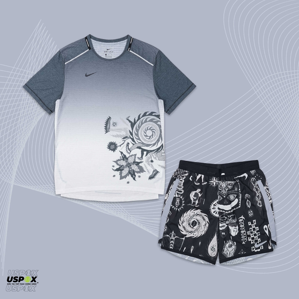 Bộ Nike Run Nature Black Grey (form Á)