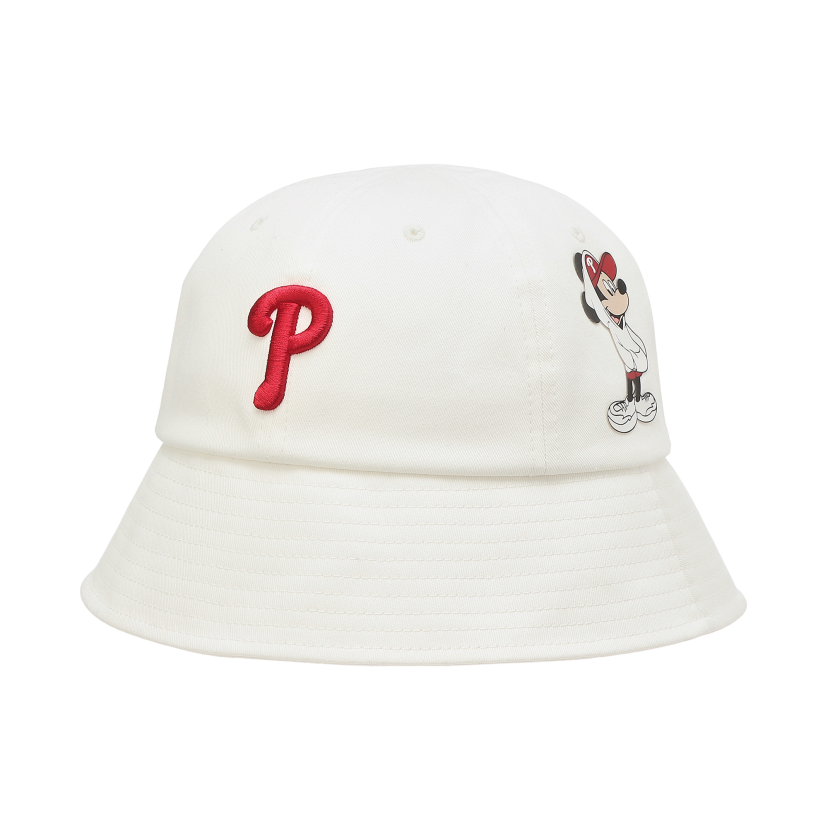 MLB Mũ Bucket Mickey White