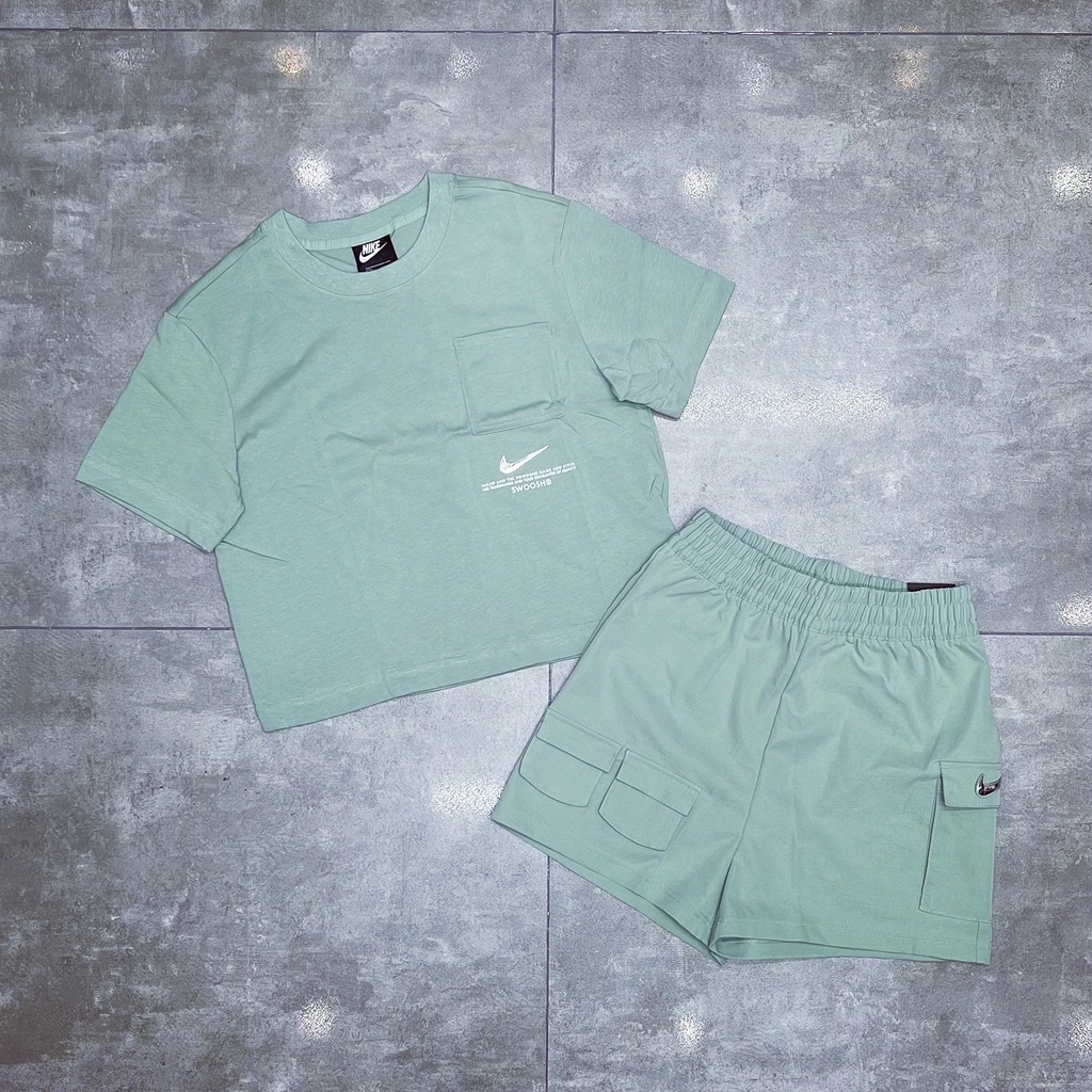Nike Bộ Swoosh women xanh (form Á)