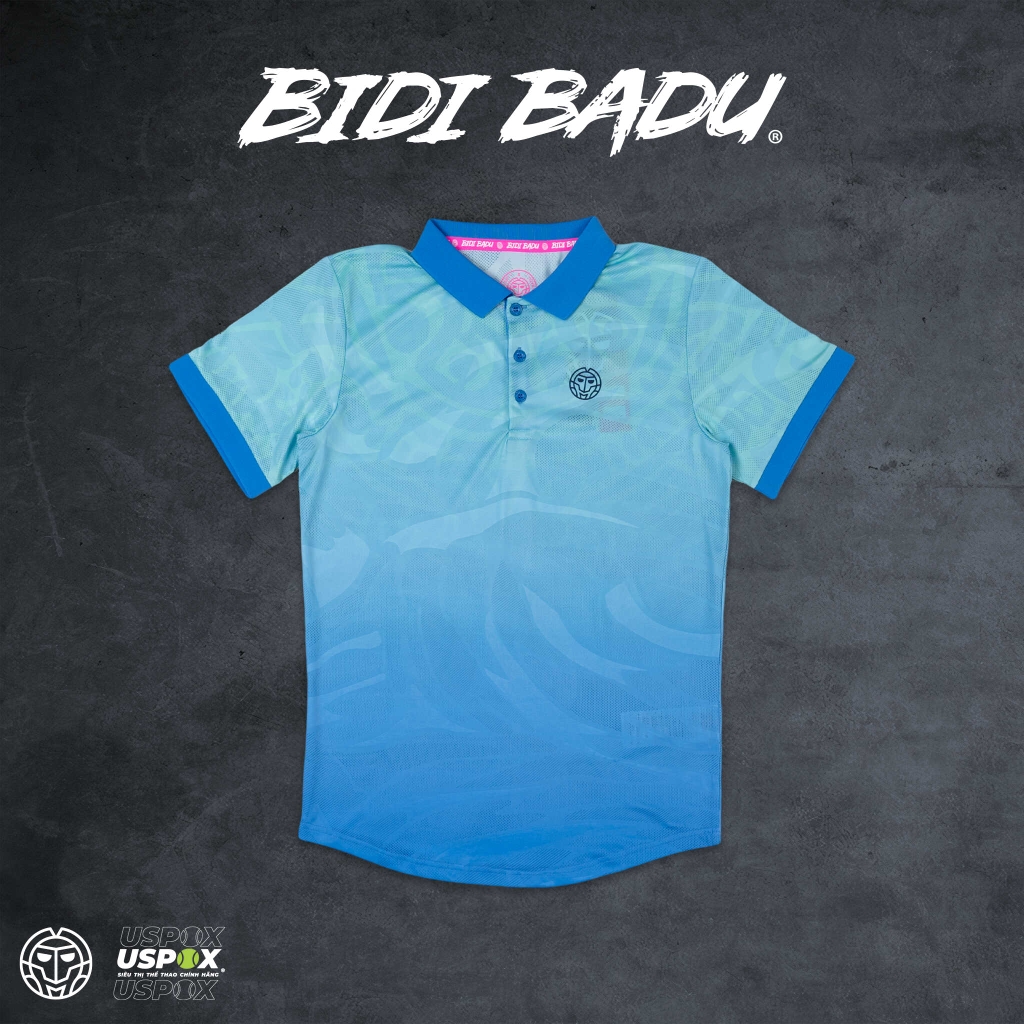 Áo Polo Bidi Badu tennis Twistcolor BlueAqua