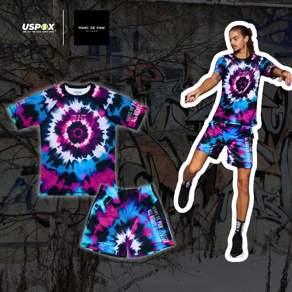 Bộ thể thao Marc De Paw Tie Dye Acid Blue