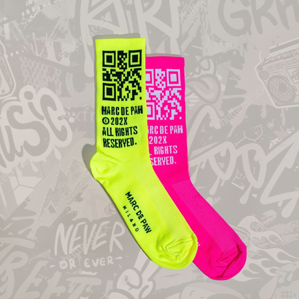 Tất Marc De Paw QR Pink Neon