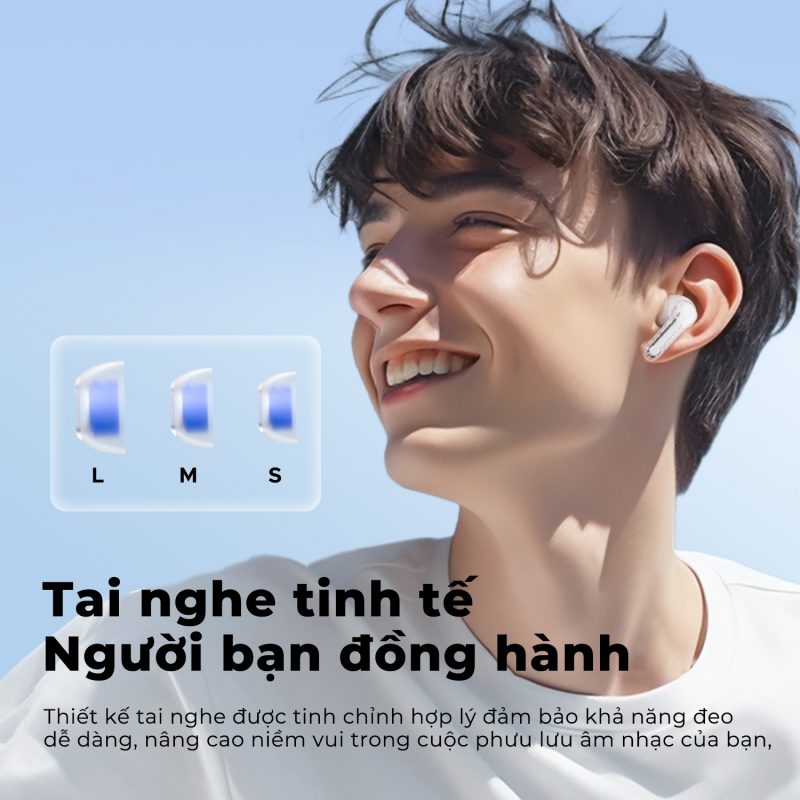 Tai Nghe Nhét Tai Bluetooth SoundPEATS Clear - Tai Nghe Trong Suốt Cá Tính Đẹp Mắt, Âm Thanh Hay, Giá Rẻ