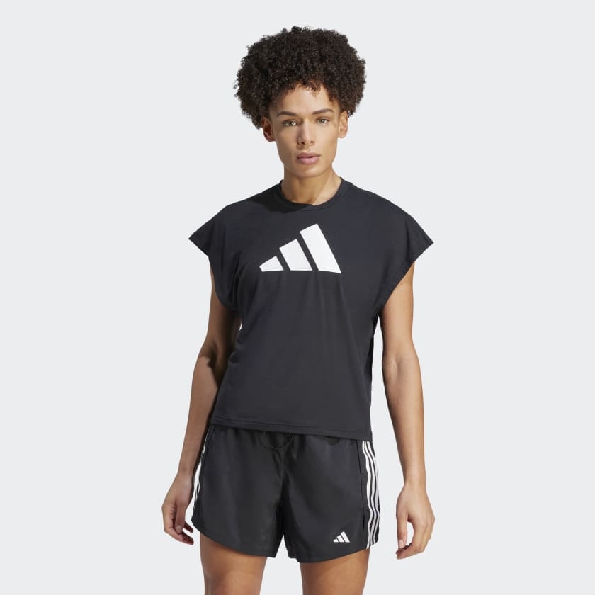 Áo thun tập luyện nữ adidas logo regular fit train icons - HY9258