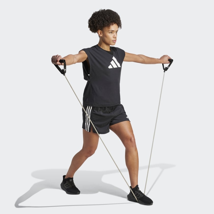 Áo thun tập luyện nữ adidas logo regular fit train icons - HY9258