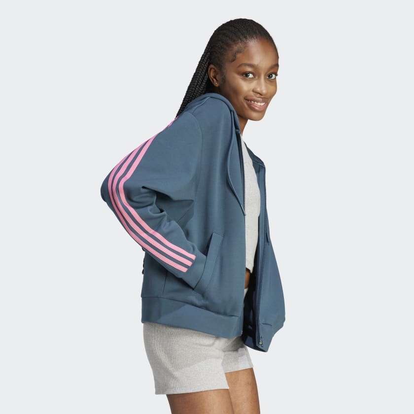 Áo khoác hoodie adidas 3 sọc full zip Nữ - IL3048