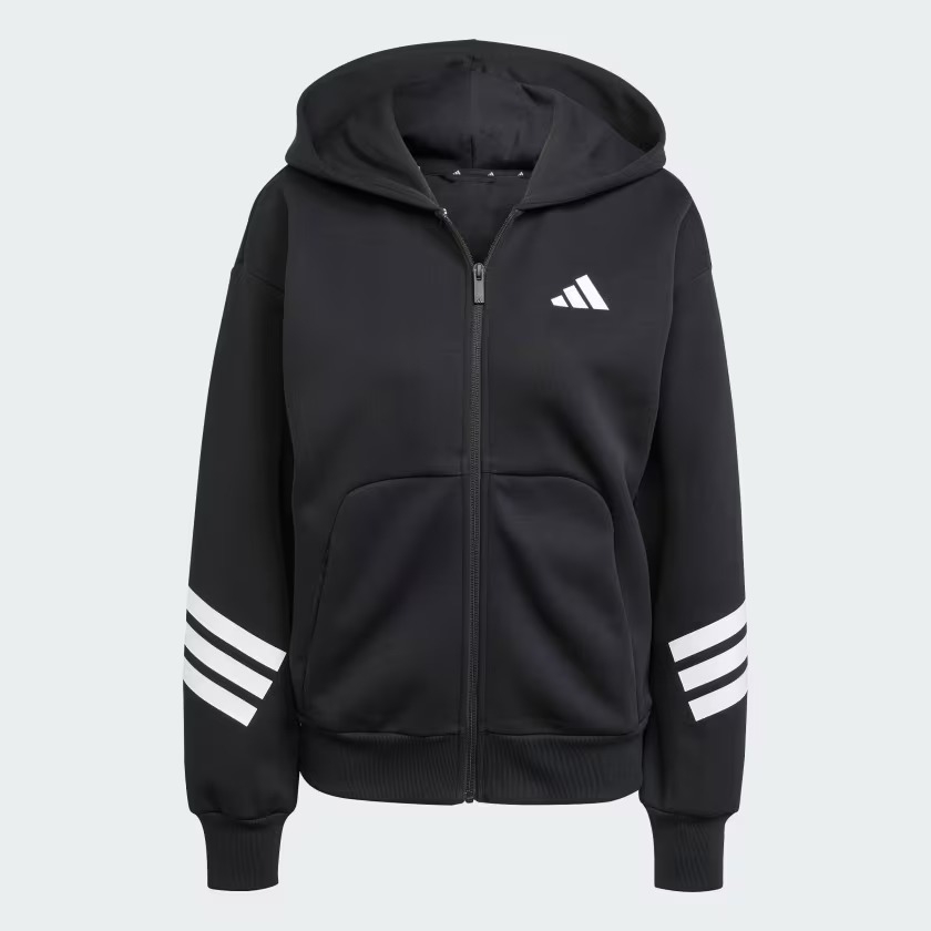 Áo hoodie adidas Future Icons 3 sọc khoá kéo Nữ - JE0171