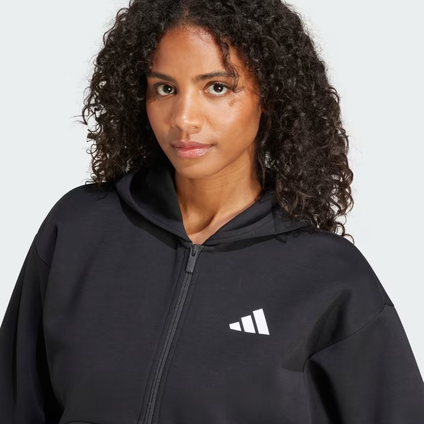 Áo hoodie adidas Future Icons 3 sọc khoá kéo Nữ - JE0171