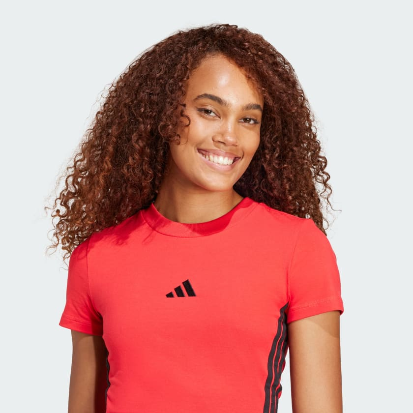 Áo Baby Tee adidas Essentials 3 sọc Nữ - JE1242