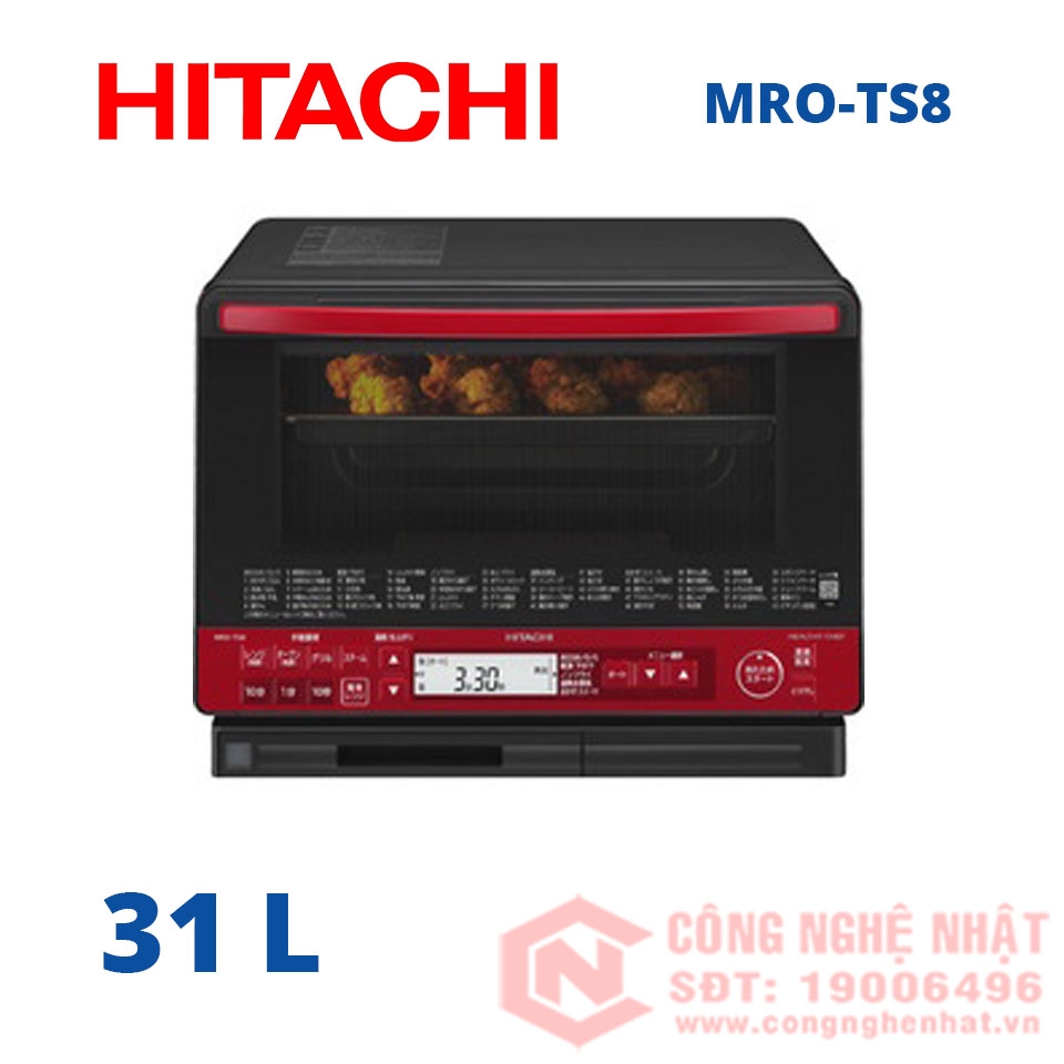 Lò vi sóng 3D kèm nướng có bù ẩm Hitachi MRO-TS8 31L màu đỏ nội địa Nhật MỚI 100%
