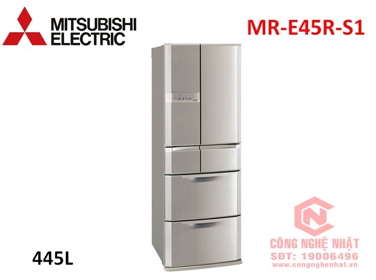 Tủ lạnh 6 cánh chính hãng Mitsubishi MR-E45R-S1 445 lít nội địa Nhật Bản mới 96%