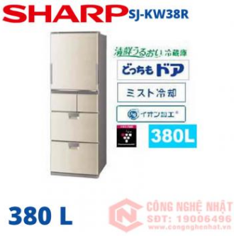 Tủ lạnh 5 cánh Sharp SJ-KW38R-S 380 LÍT màu xám sản xuất 2009 bảo hành 12 tháng
