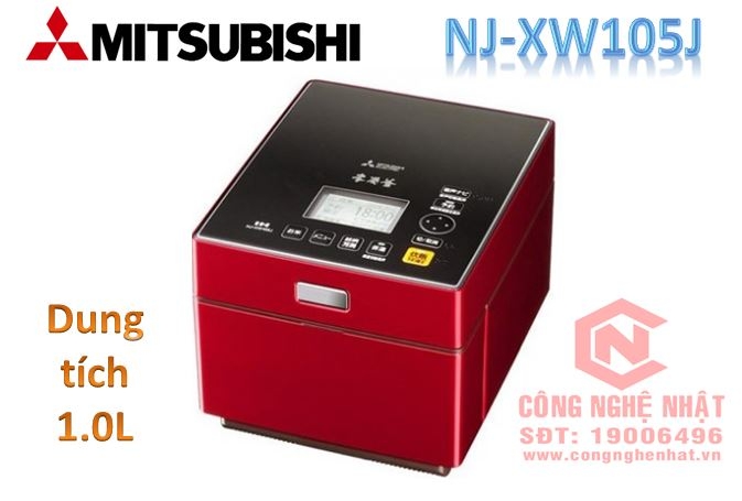 Nồi cơm điện cao tần IH Mitsubishi NJ-XW105J 1.0 lít màu đỏ đen sản xuất 2015 bảo hành 12 tháng