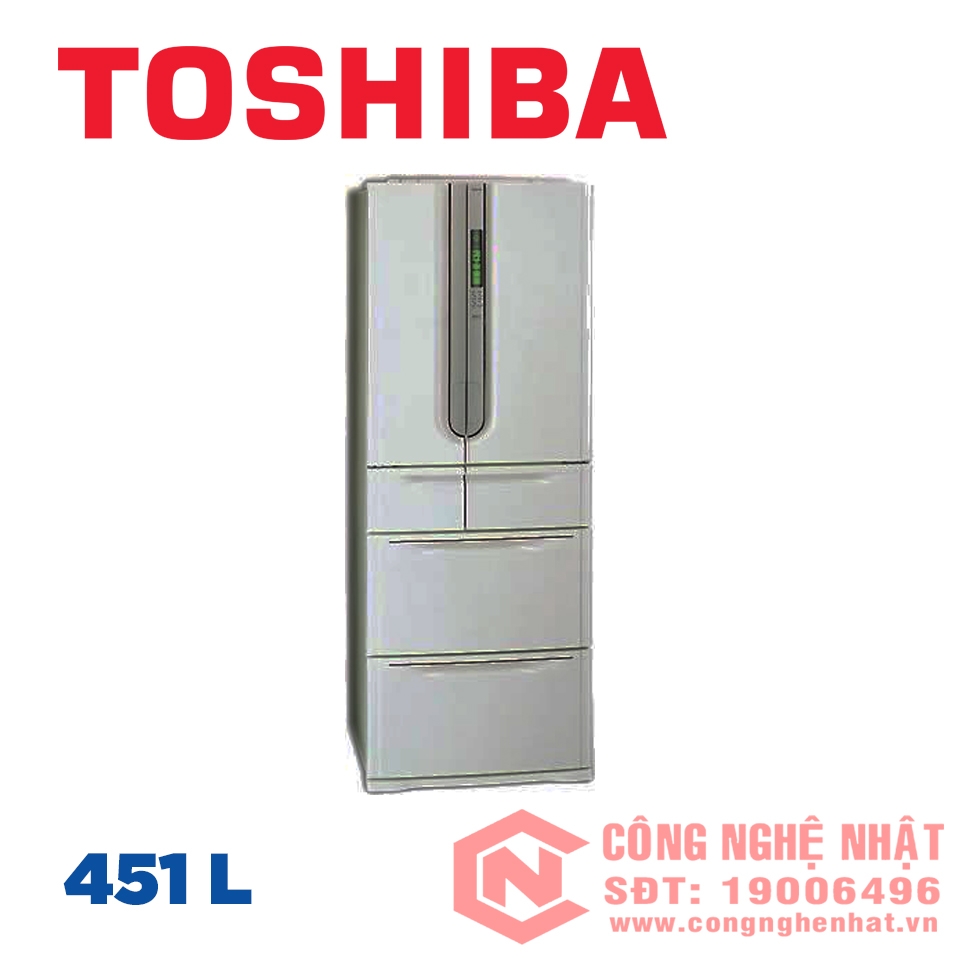 Tủ lạnh cao cấp 6 cánh chính hãng TOSHIBA GR-W45FB 451 lít nội địa Nhật Bản 2nd