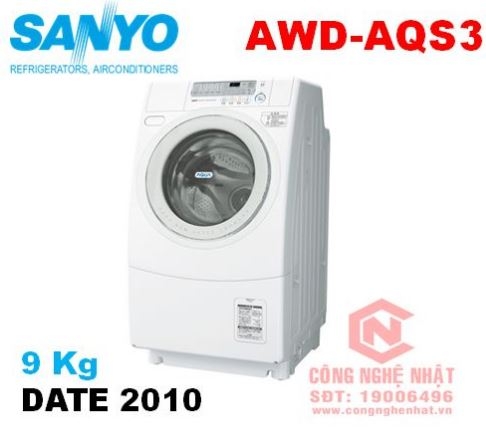 Máy giặt cửa trước Sanyo AWD-AQS3 nội địa Nhật Bản màu trắng 2nd 97%