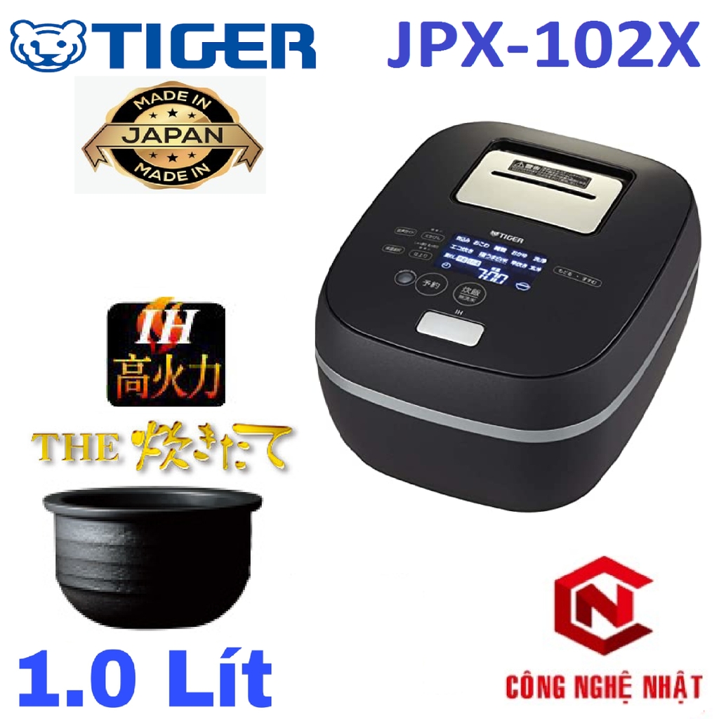 Nồi cơm cao tần áp suất Xoong Gốm TIGER JPX-102X  SIÊU VIP Màn hình cảm ứng chính hãng TIGER mới 100%