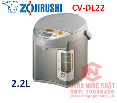 Bình thủy điện chính hãng Zojirushi CV-DL22 nội địa Nhật MADE IN JAPAN mới 95%