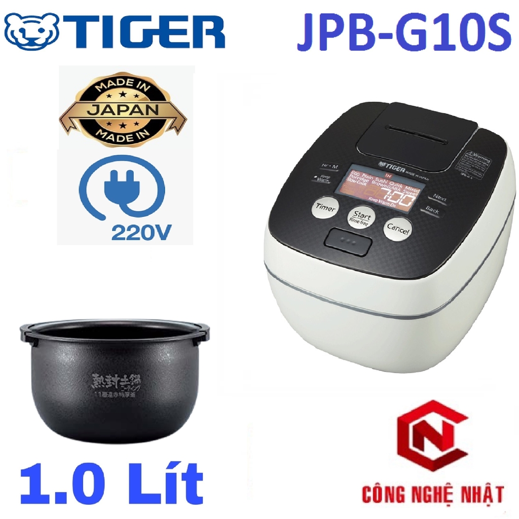 Nồi cơm điện cao tần áp suất kép TIGER JPB-G10S hàng chính hãng MADE IN JAPAN mới 100%