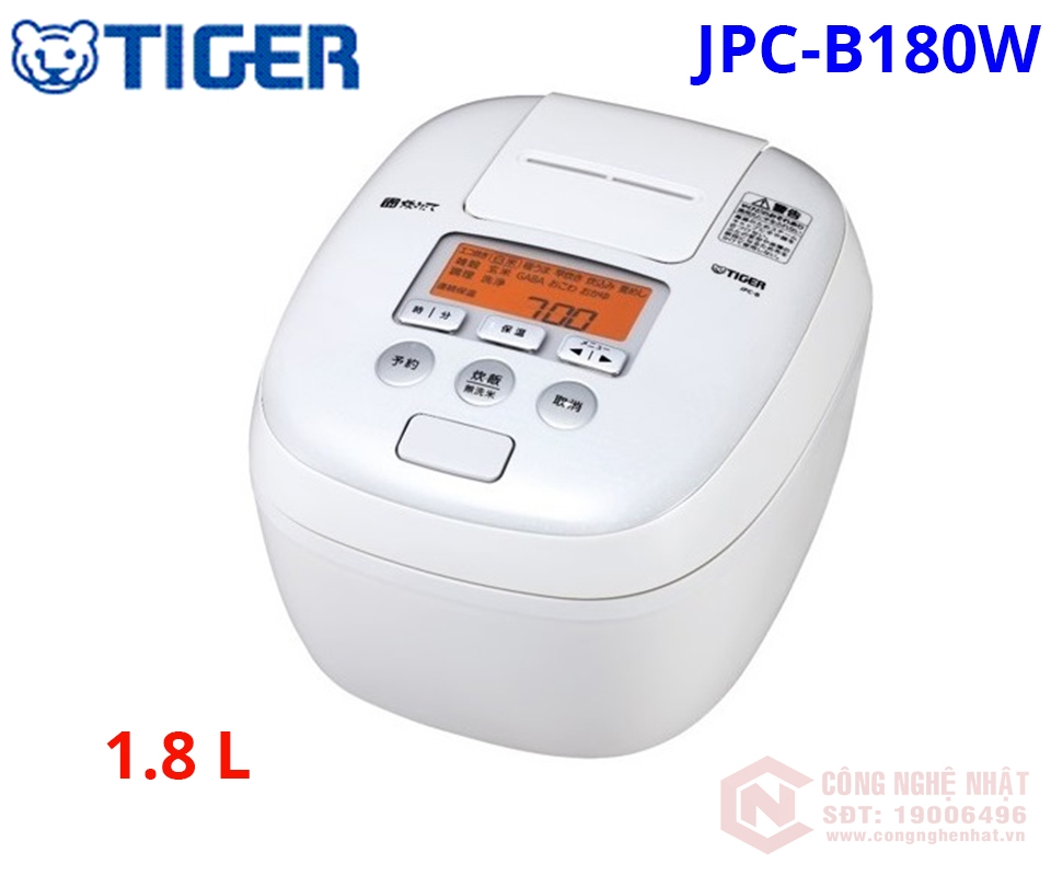 Nồi cơm điện cao tần áp suất IH 1.8 lÍT TIGER JPC-B180W HÀNG NỘI ĐỊA NHẬT MỚI 100%