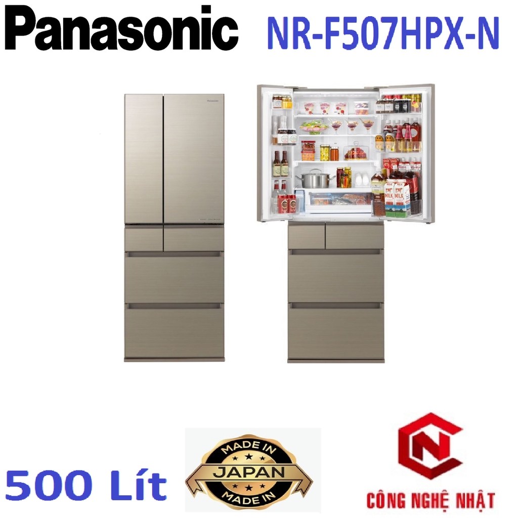 Tủ lạnh 6 cánh chính hãng PANASONIC NR-F507HPX-N 500 Lít MADE IN JAPAN mới 100%