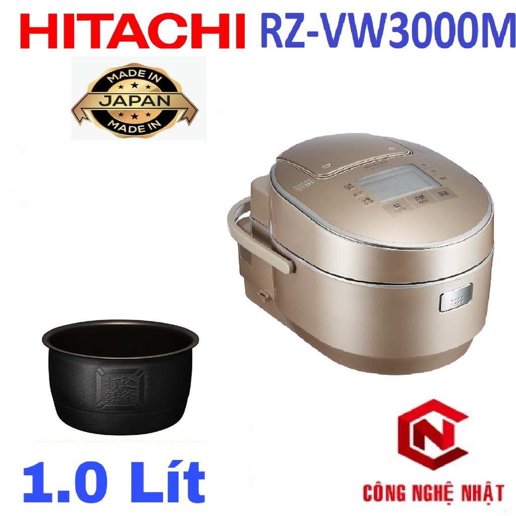 Nồi cơm điện cao tần IH áp suất xoong gang cực dày HITACHI RZ-VW3000M hàng chính hãng HITACHI MADE IN JAPAN