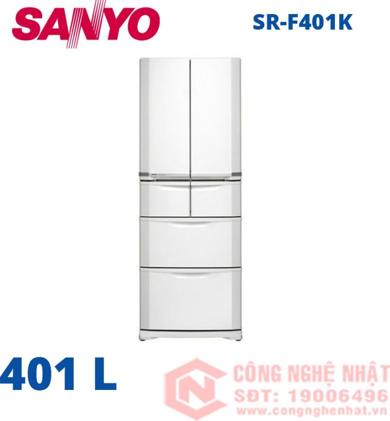 Tủ lạnh Sanyo SR-F401K(S) nội địa Nhật mới 95%