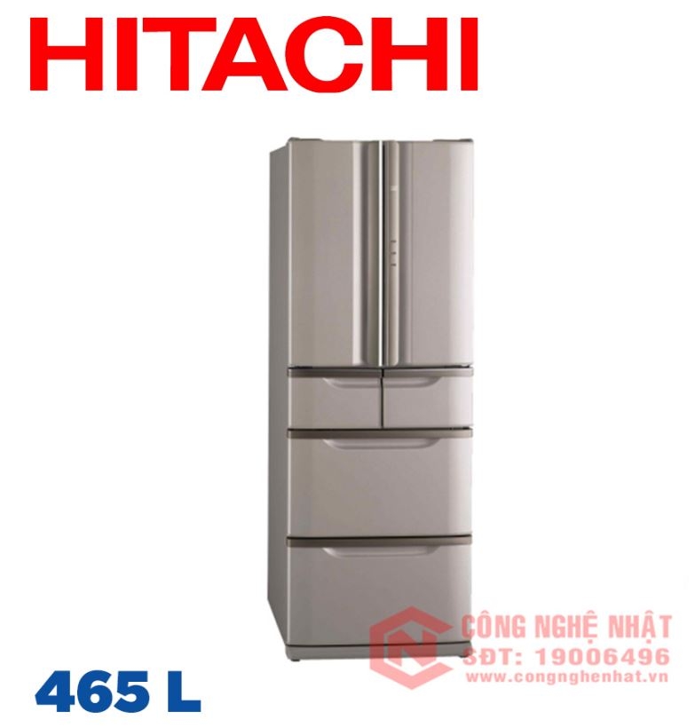 Tủ lạnh 6 cánh Hitachi R-SF47VM 465L màu xám sản xuất 2005 - bảo hành 12 tháng