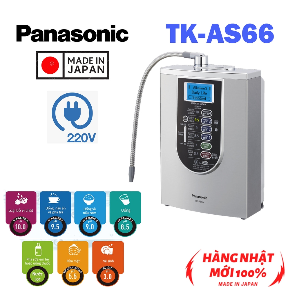 Máy lọc nước ion kiềm Panasonic TK-AS66 mới 100% nguyên thùng made in Japan