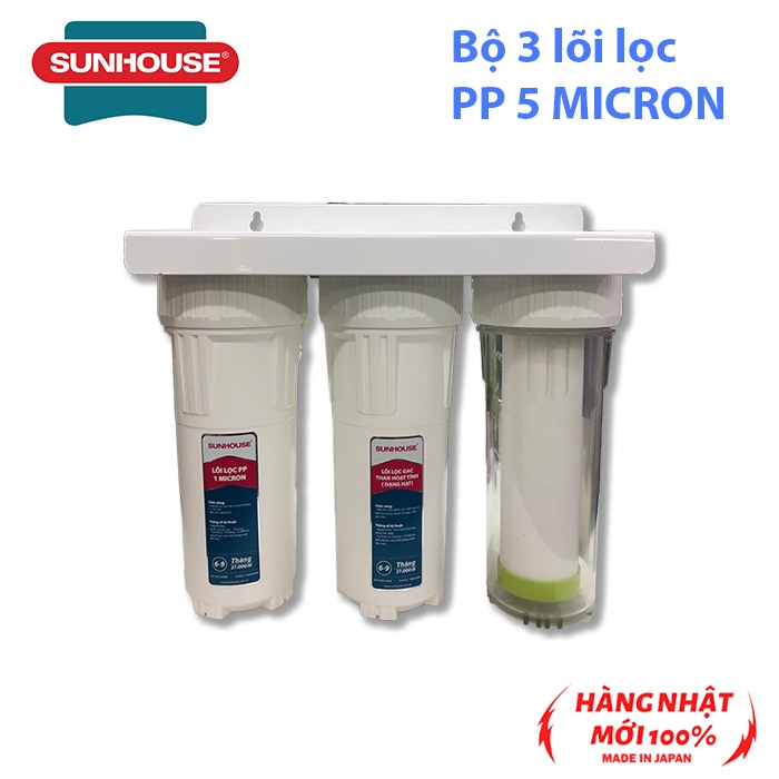 Bộ 3 lõi lọc nước ccho máy lọc nước, Sunhouse PP 5 MICRON