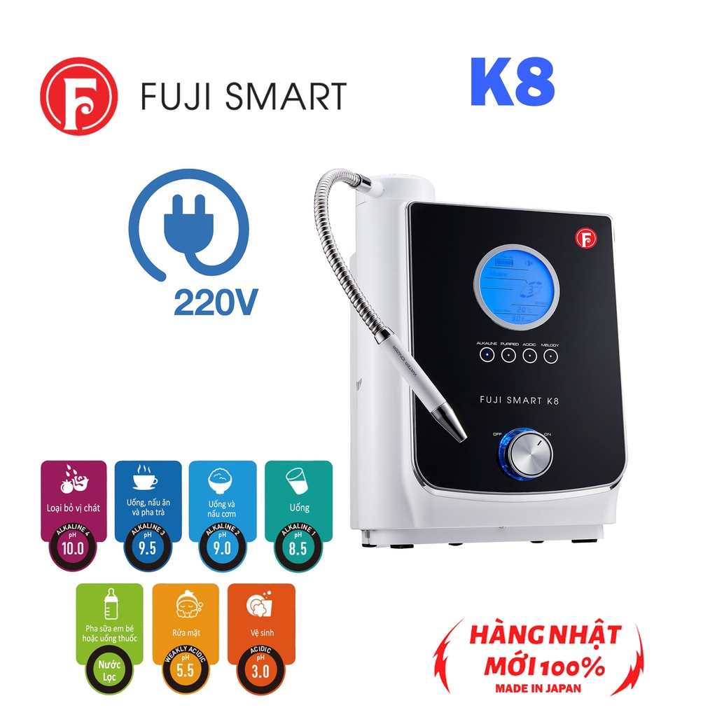 Máy lọc nước ion kiềm Fuji Smart K8 chính hãng mới 100%