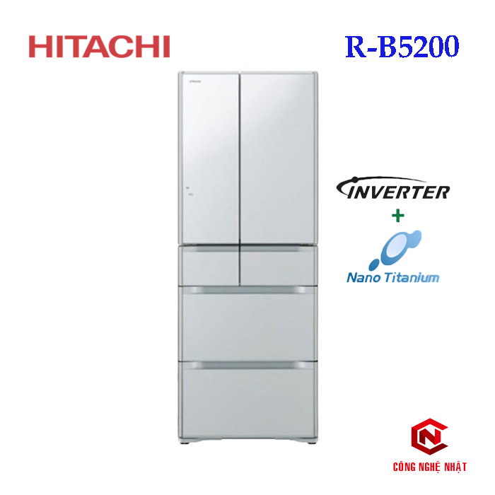 Tủ lạnh Hitachi R-B5200 Mặt Gương Pha Lê Sang Trọng Nội Địa Nhật 2nd