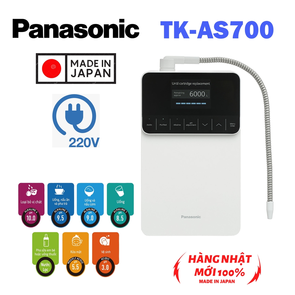 Máy lọc nước ion kiềm Panasonic TK-AS700 Mới 100% nguyên thùng made in Japan