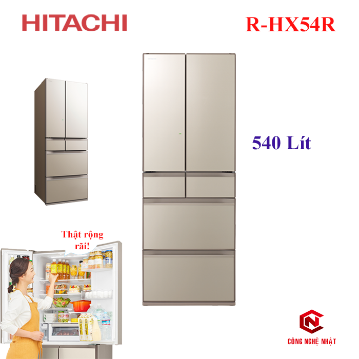 Tủ Lạnh HITACHI R-HX54R 6 Cửa Kiểu Pháp Nội địa Nhật mới Nguyên Thùng Made In Japan